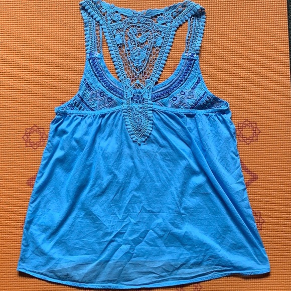 Boho Blouse - blue lacey back embroidery - Picture 6 of 8